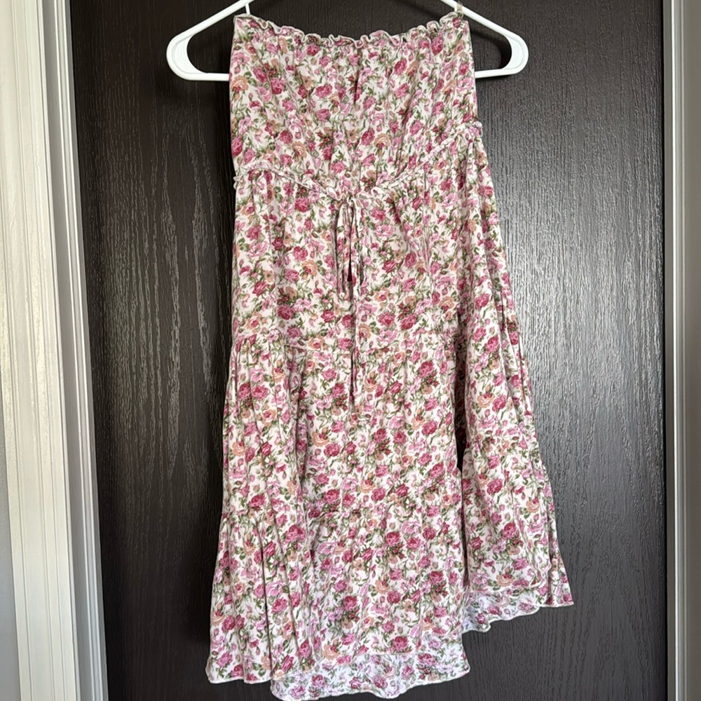 Strapless Floral Summer Dress